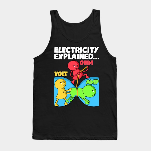 Funny Electrician Design Explains Electricity Tank Top by SpruchBastler